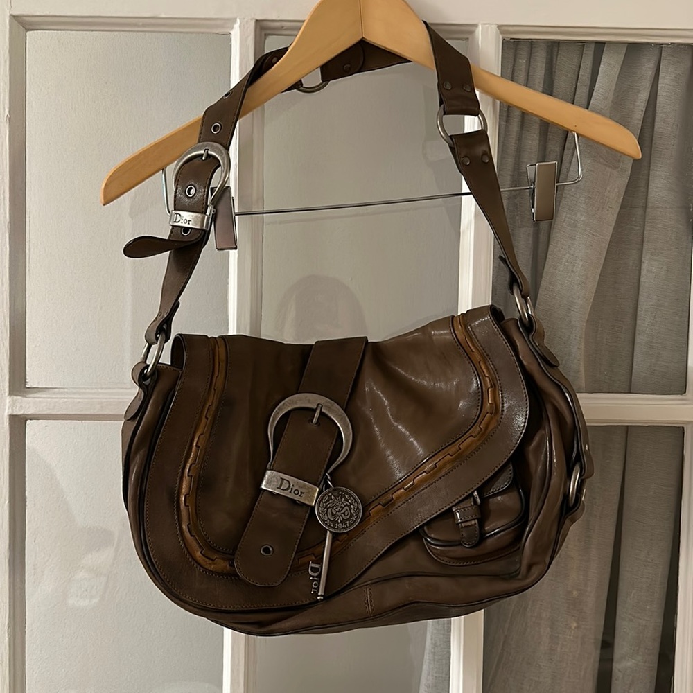 Dior Gaucho Brown Leather Saddlebag